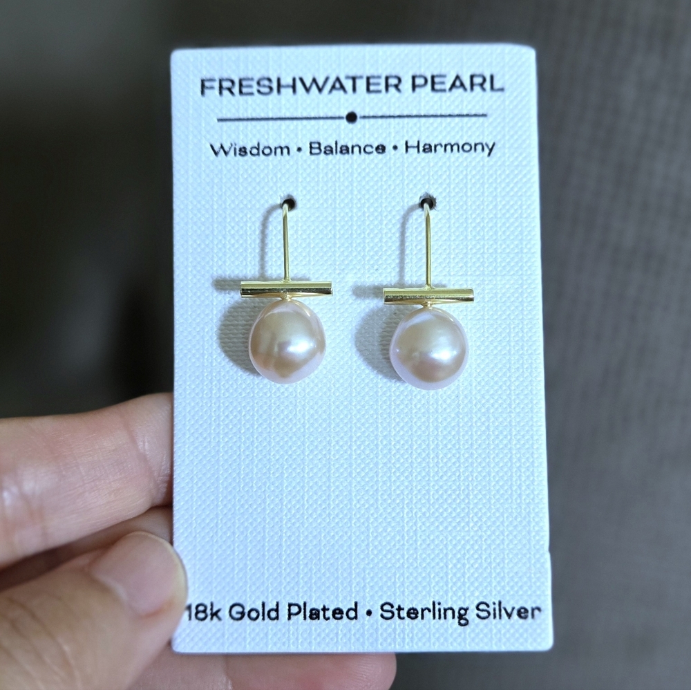 Pink🩷 Freshwater Pearl Drop Earrings